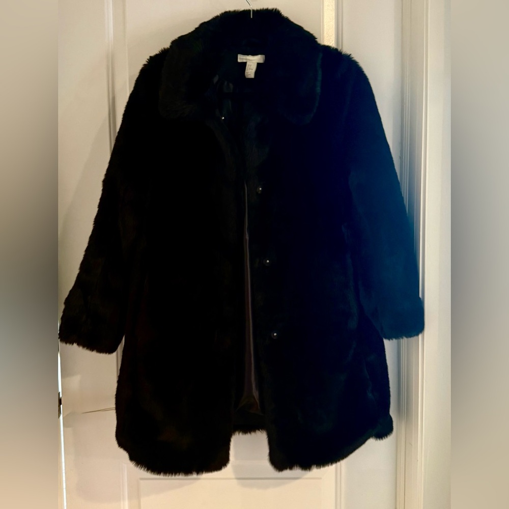 Black Faux Fur Coat